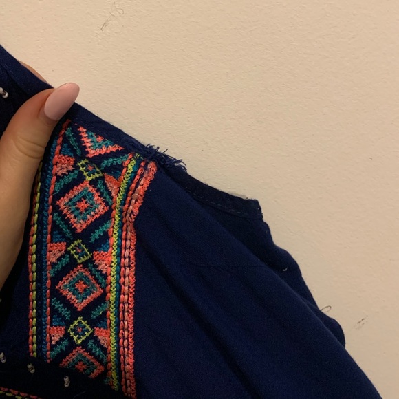 Summer blue spaghetti strap shorts romper - Picture 3 of 3